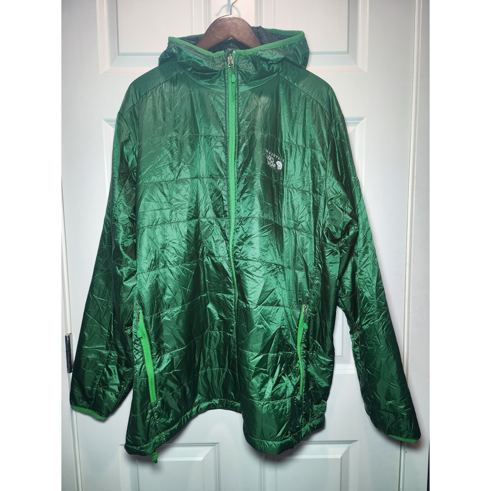 Mountain Hardwear Mens XXL Green Quilted Hooded Puffer Jacket Insulated Coat